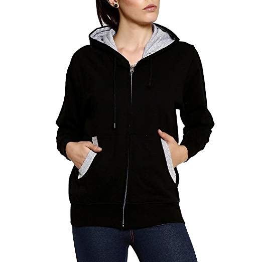  GOODTRY Women's Cotton Hoodies-Black 